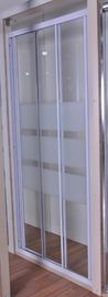 Kundenspezifische Glasduschtür, Glasschiebetüren der Dusche3pcs mit Weiß malte Profil