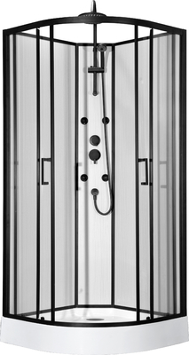 Badezimmer-Duschkabinen, Duscheinheiten 850 x 850 x 2250 Millimeter Schwarzaluminium