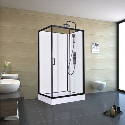 Quadratische Badezimmer-Duschkabinen weiße Acryl-ABS Tray Black Painted