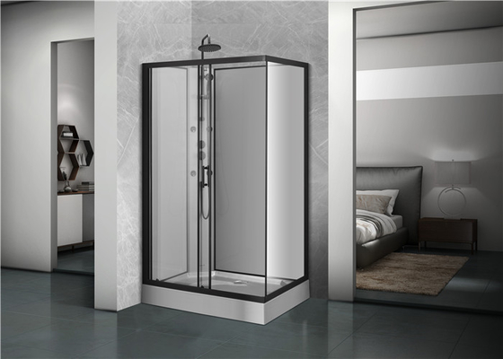 Quadratische Badezimmer-Duschkabinen schwarzer Acryl-ABS Behälter schwarzes gemaltes 1200*80*225cm