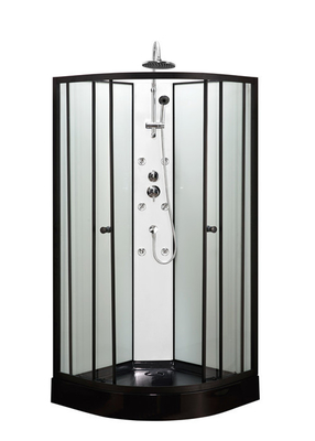Kreis-Quadrant-Duschkabine mit schwarzem Acrylbehälter 850*850*2250cm