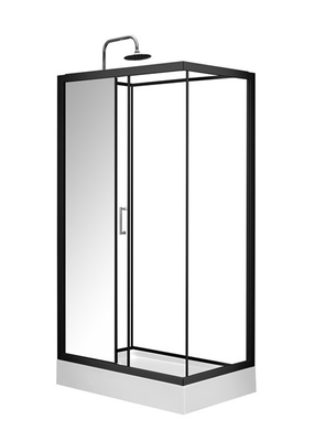 Quadratische Badezimmer-Duschkabinen schwarzer Acryl-ABS Behälter schwarzes gemaltes 120*80*225cm
