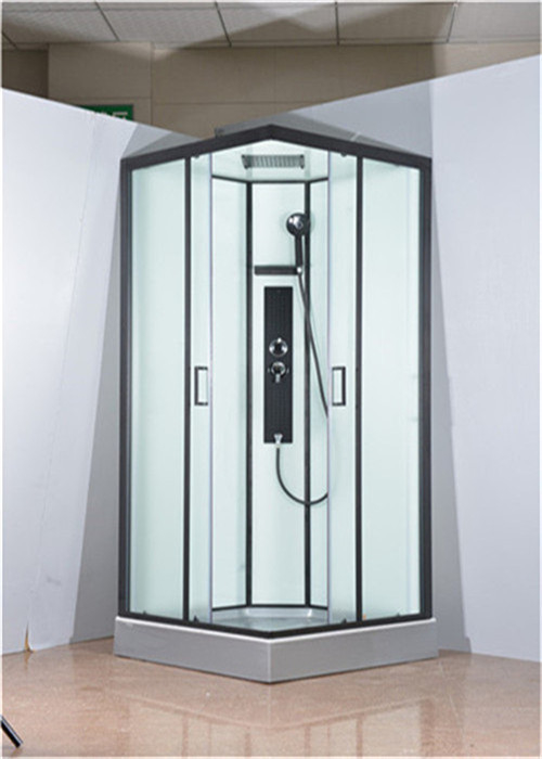 Freie stehende Quadrant-Duschkabinen mit transparentem ausgeglichenem Glas reparierten Plattenschwarzaluminium